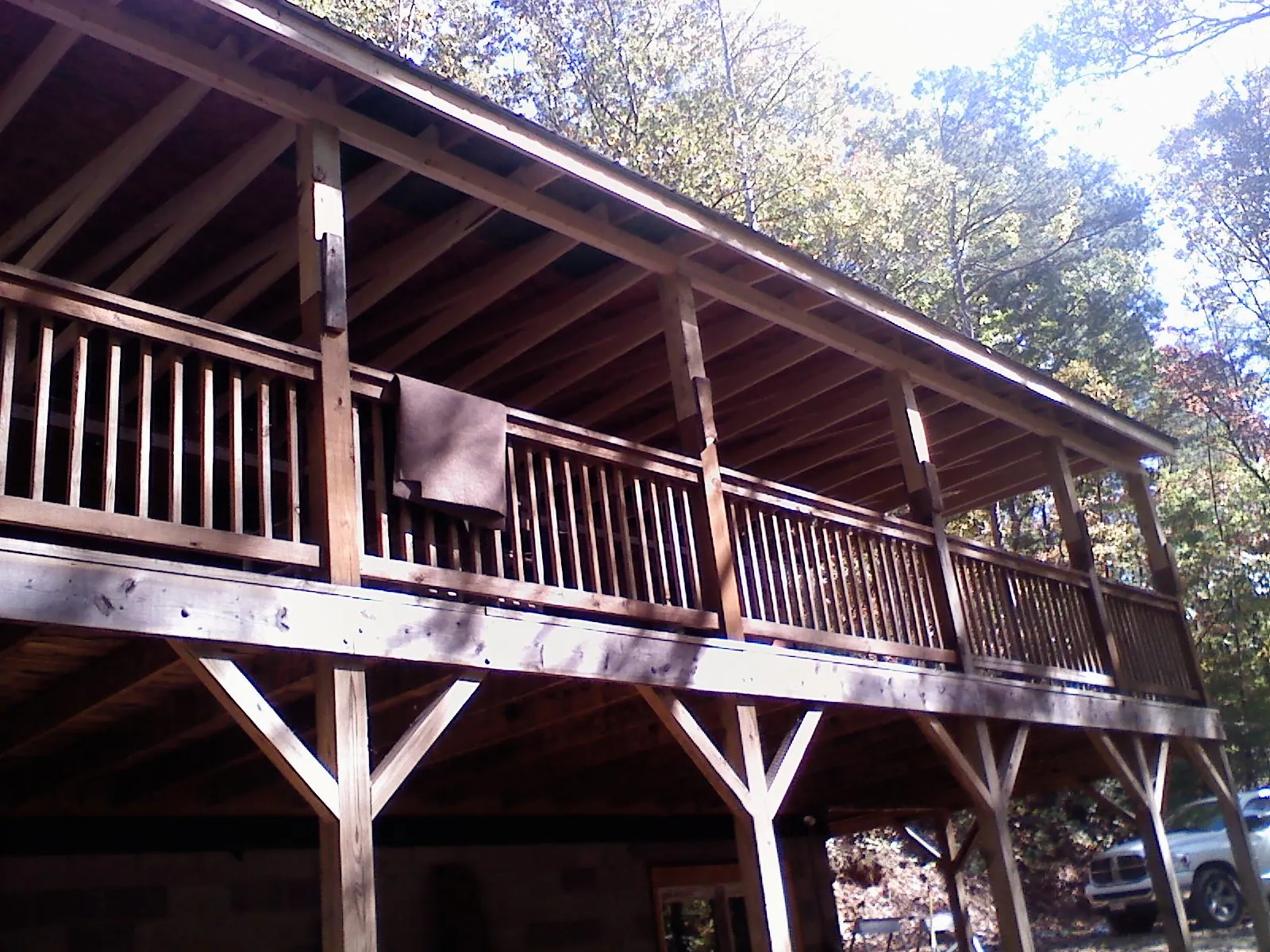 Timber framing under a new elevated porch and deck — Roof Leak Repair in Clark by Roofing Brothers